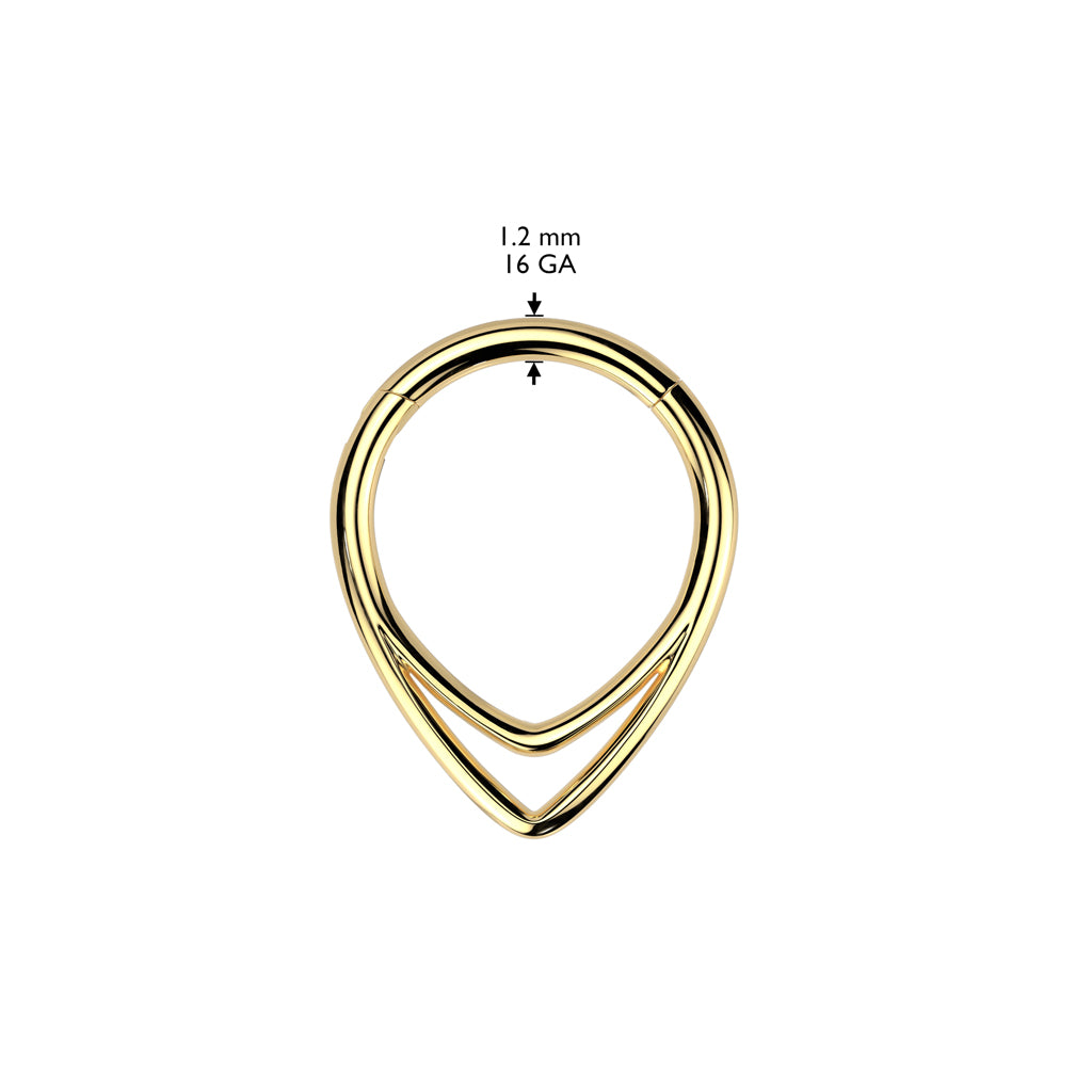 Titanium Double Chevron Hinged Ring