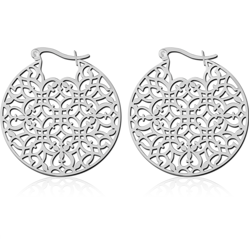 Steel Disc Earring Pair Style 3