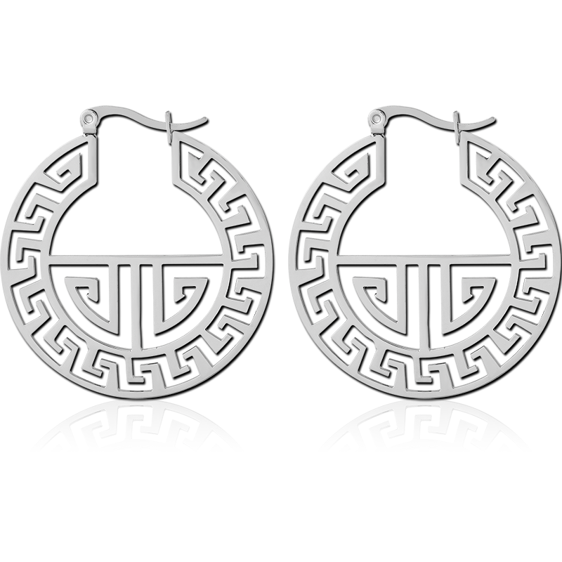 Steel Disc Earring Pair Style 2