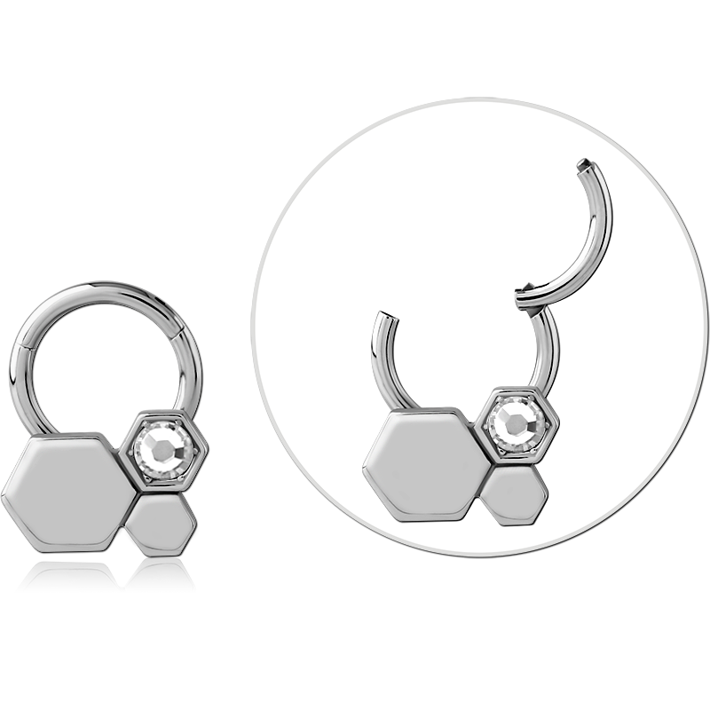 Hex Cluster Hinged Ring 16G