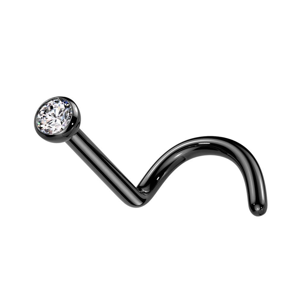 Body Jewelry - Titanium Gem Nose Screw 20G 18G