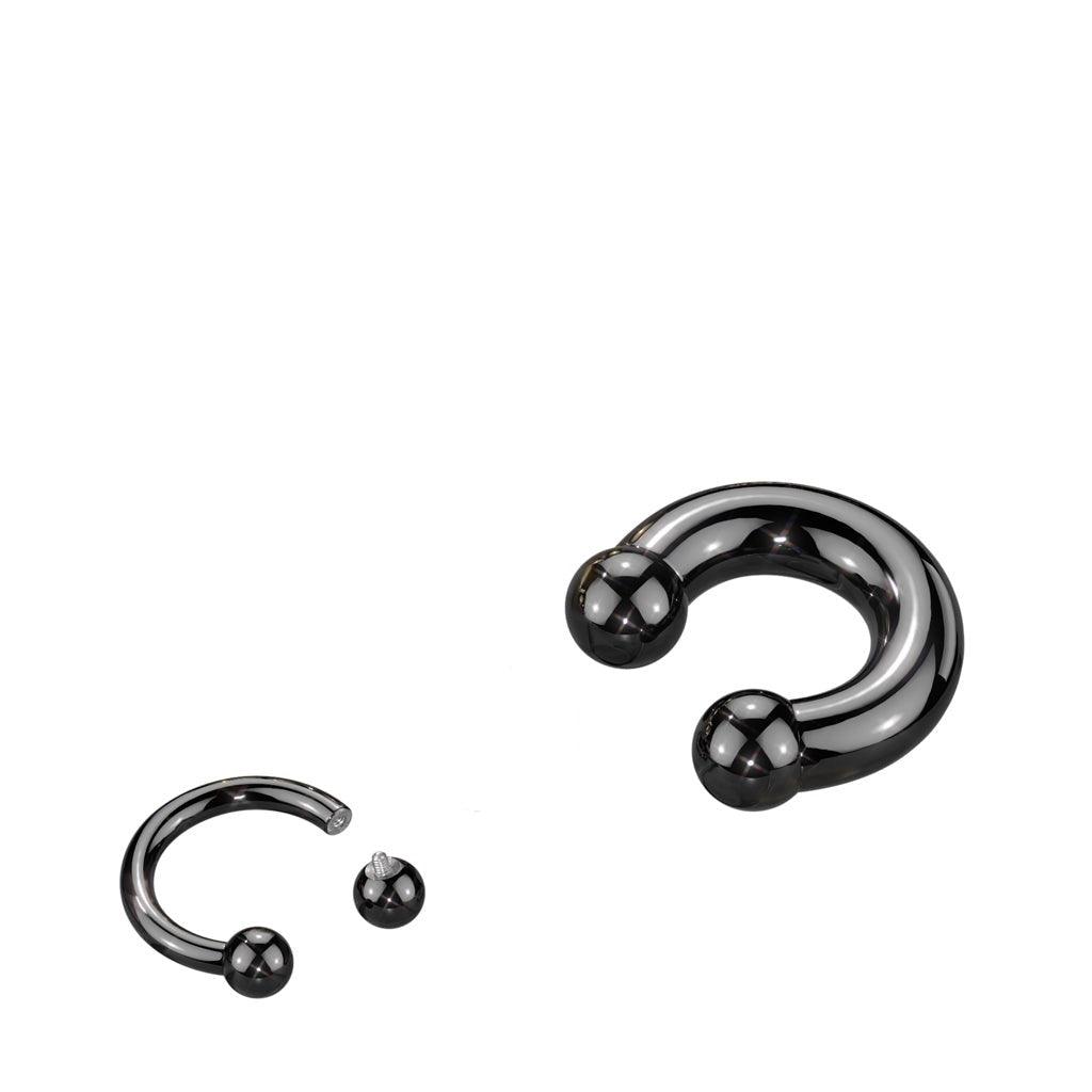 Body Jewelry - Titanium I.T. Black Horseshoe