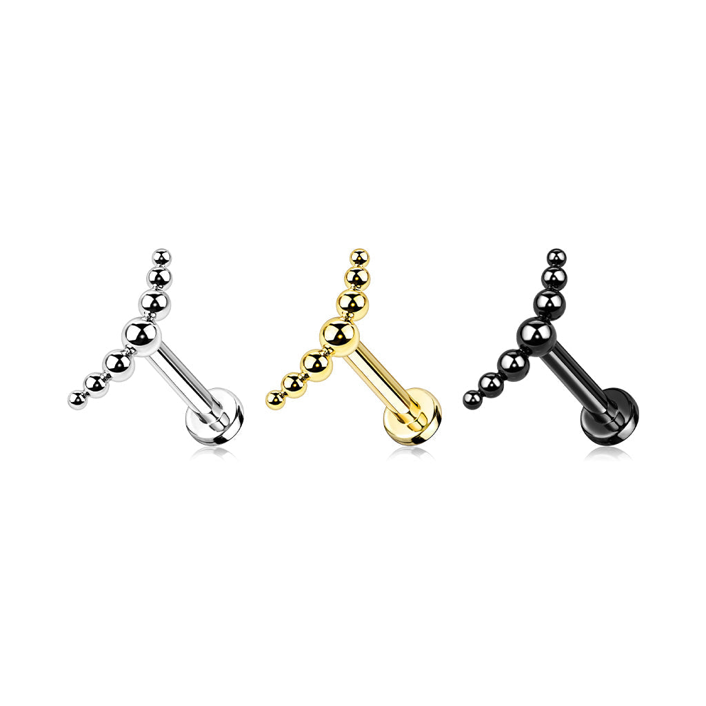 Titanium Beaded Row Labret 16G