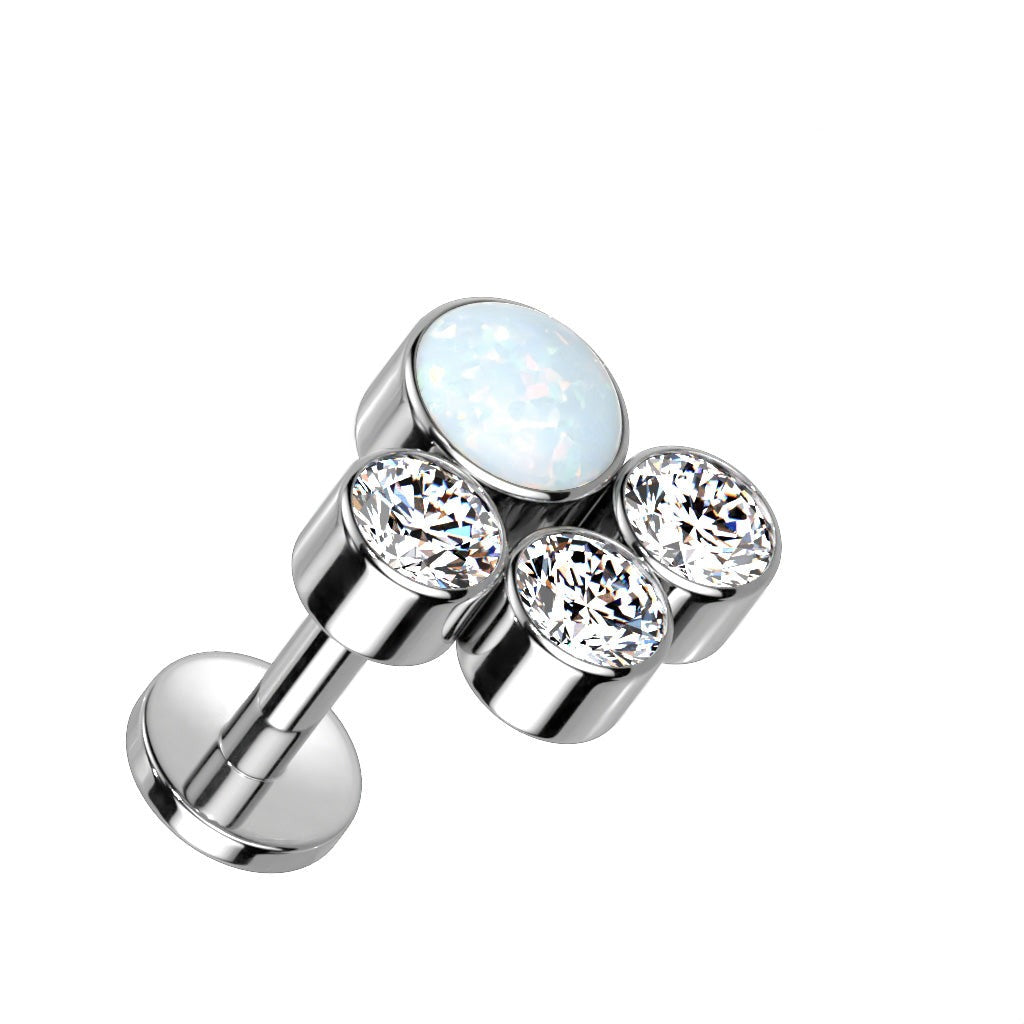 Titanium Opal Tri Gem Labret