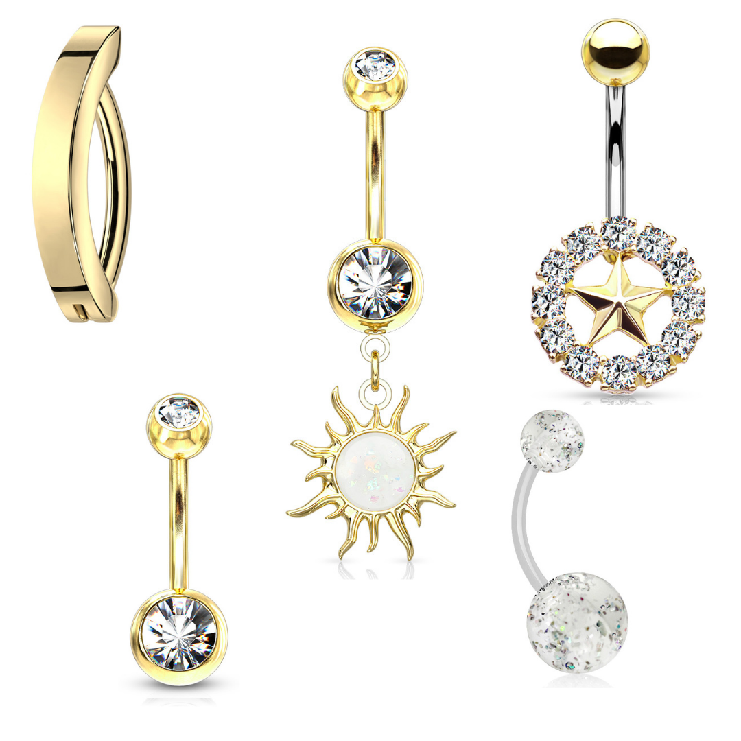 5pc Star Sunburst Belly Bar Value Pack