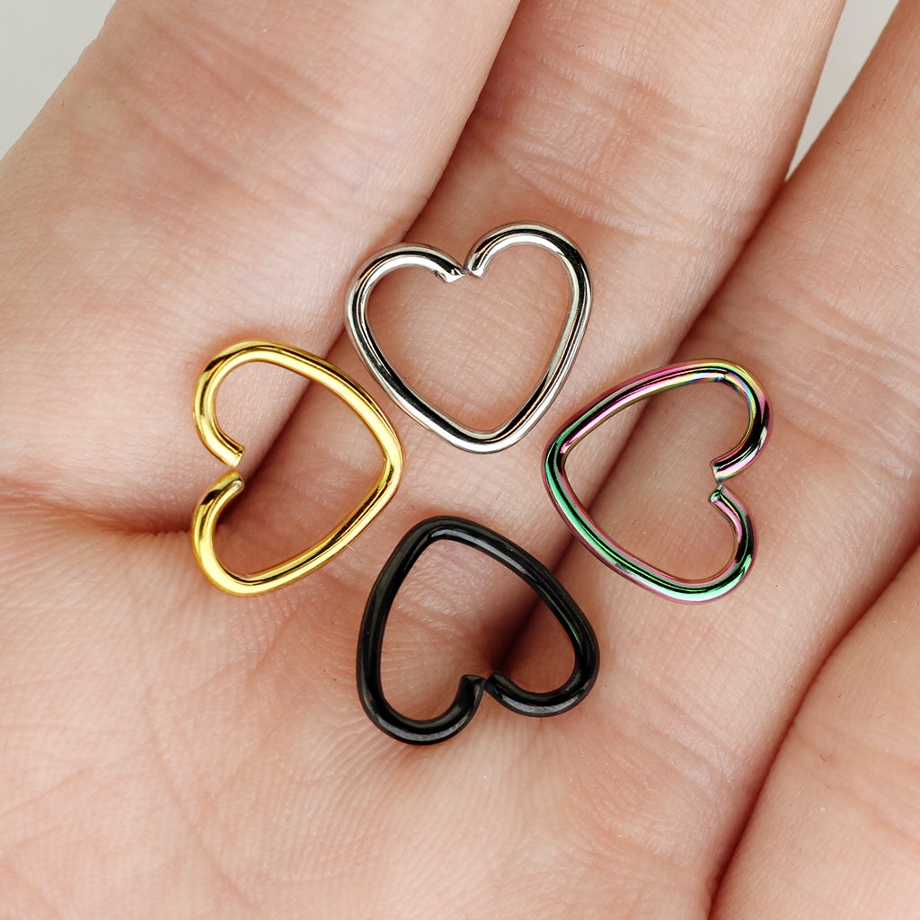 8pc Heart Ring 16G Value Pack