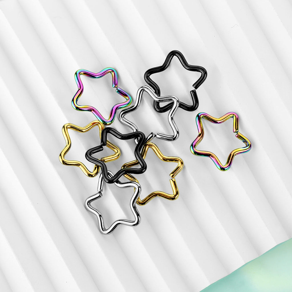 8pc Star Ring 16G Value Pack