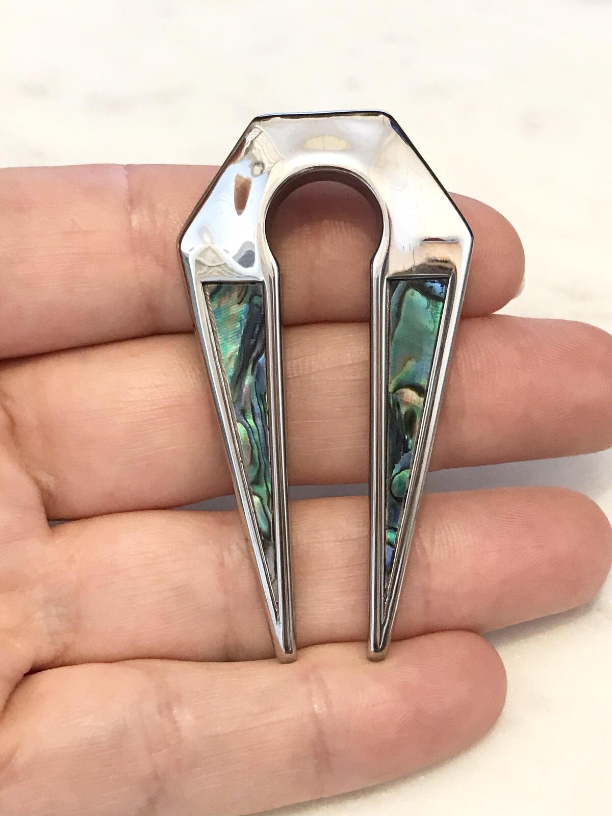 Abalone Steel Ear Weight PAIR-My Body Piercing Jewellery