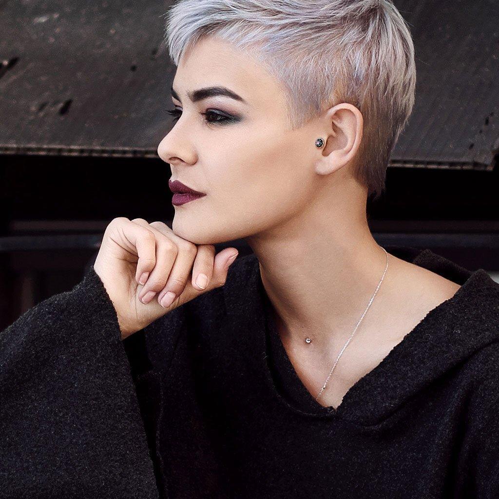 Antique Silver Gem Rose Cartilage Bar-My Body Piercing Jewellery