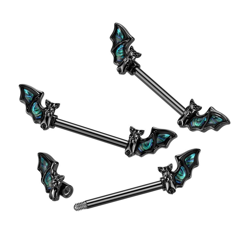 Bat Nipple Bar 14G (Single)-My Body Piercing Jewellery