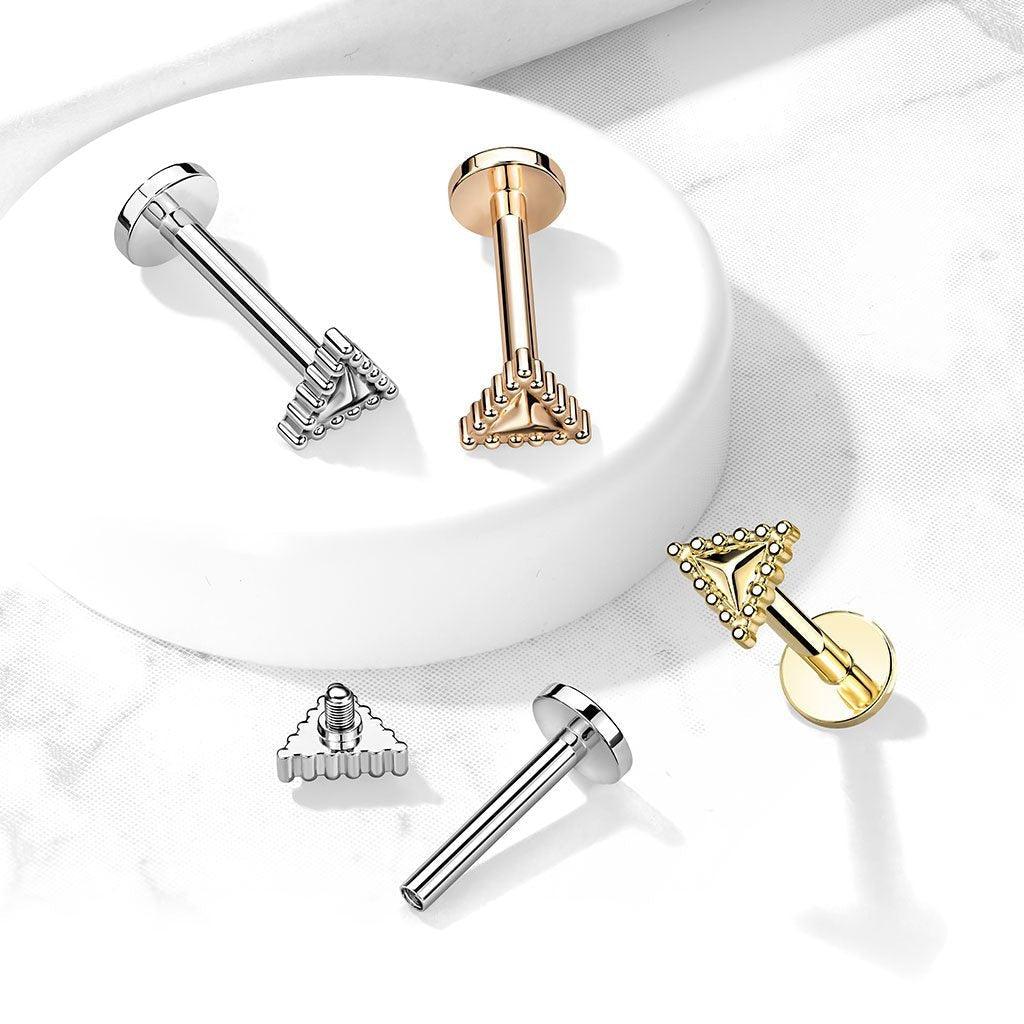 Bead Edge Triangle I.T. Labret 16G-My Body Piercing Jewellery