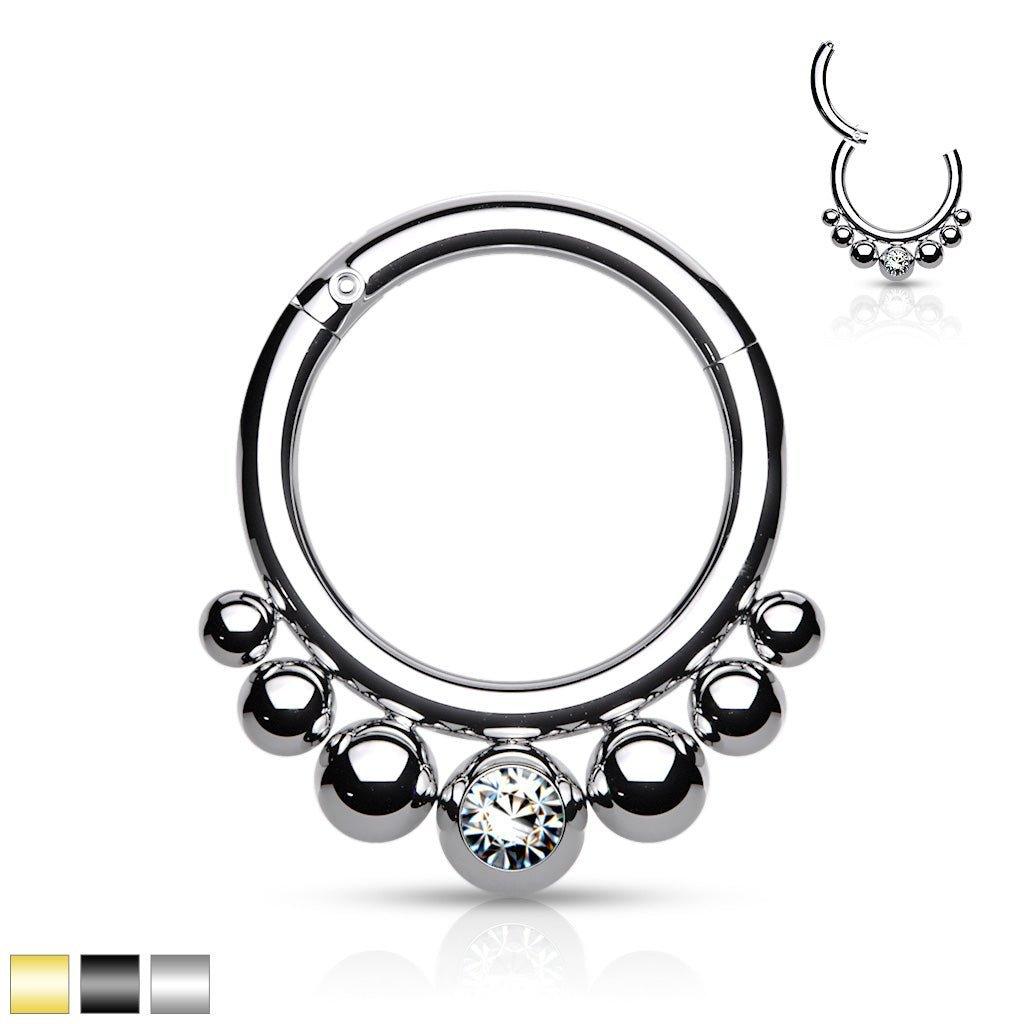 Beaded Hinged Ring 16G 8mm-My Body Piercing Jewellery