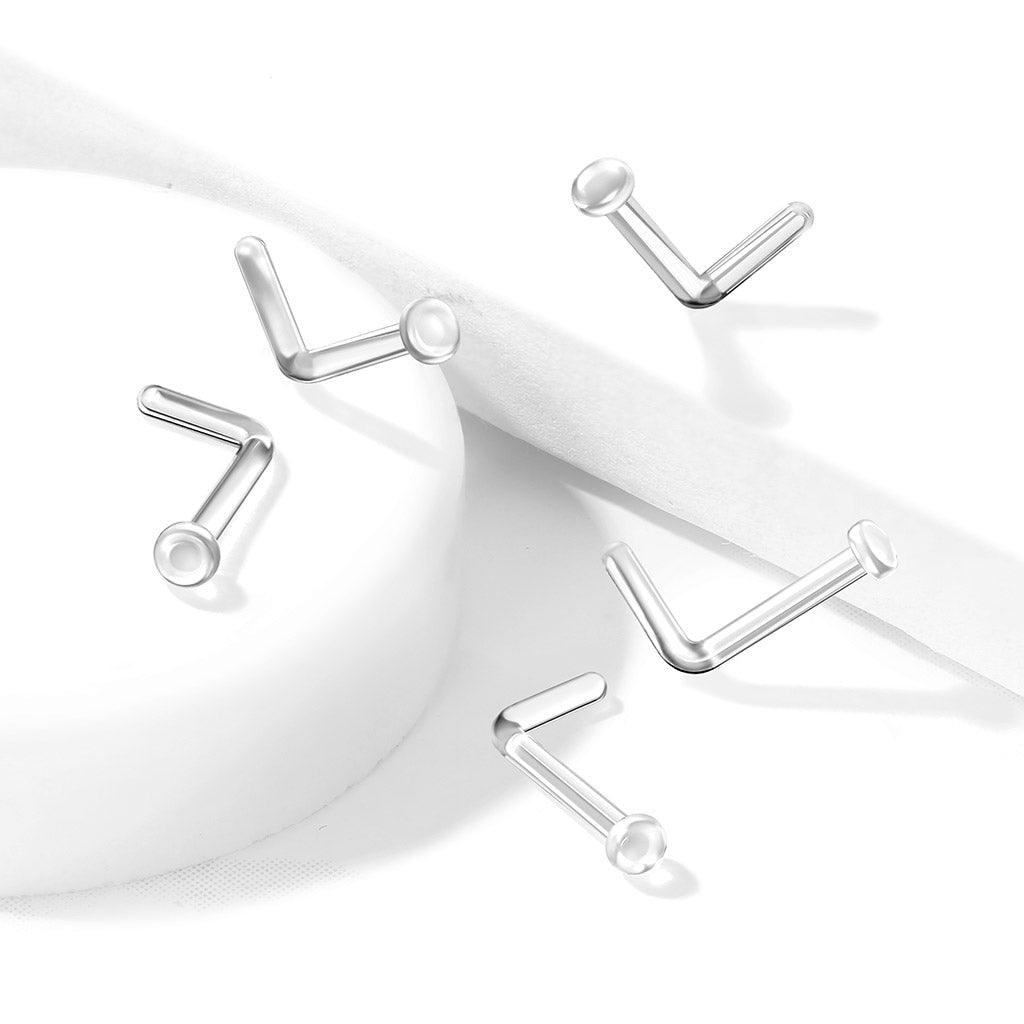Bioflex L Bend Nose Retainer 20G 18G-My Body Piercing Jewellery