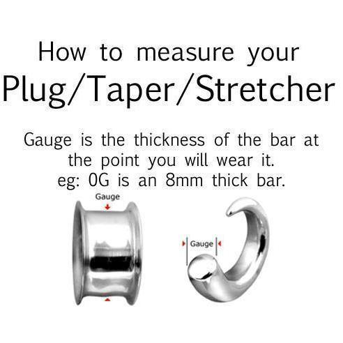 Black IP C Taper 14G-2G-My Body Piercing Jewellery