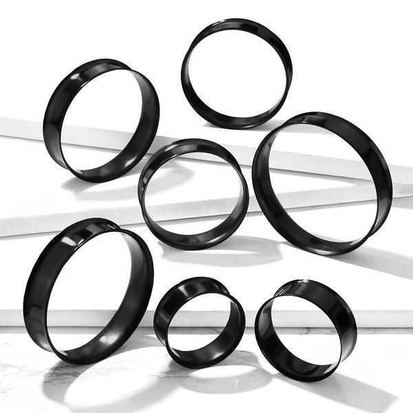Black IP Double Flared Tunnel 12G-2"-My Body Piercing Jewellery