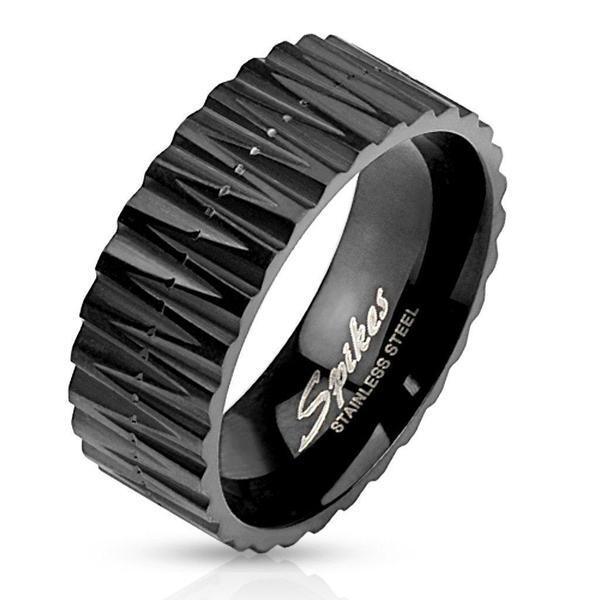 Black Zigzag Cut Ring-My Body Piercing Jewellery