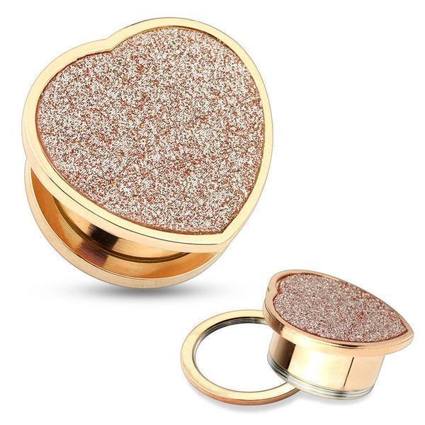 Blasted Heart Screw Fit Plug 8mm-16mm-My Body Piercing Jewellery