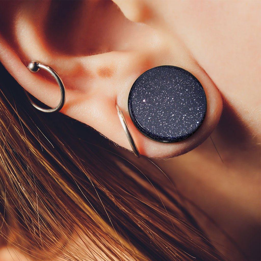 Blue Sandstone Look Plug 2G-1"-My Body Piercing Jewellery