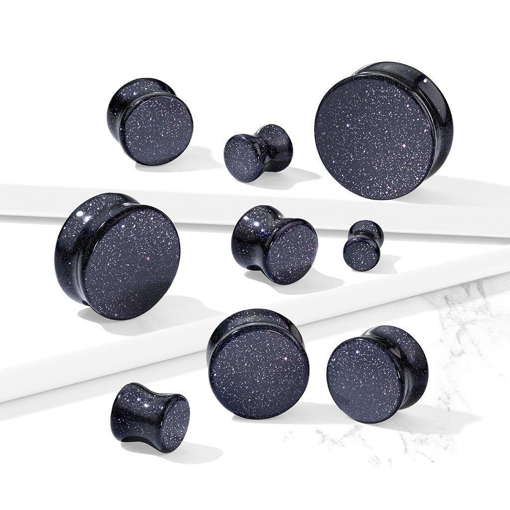 Blue Sandstone Look Plug 2G-1"-My Body Piercing Jewellery