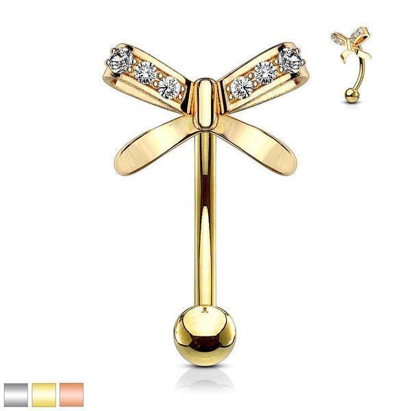 Bow Curve Bar 16G-My Body Piercing Jewellery