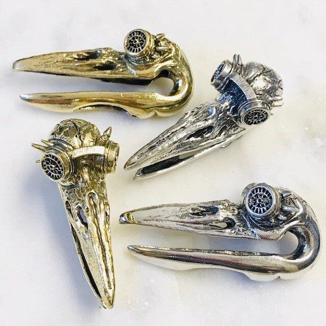 Body Jewelry - Steampunk Crow Skull Ear Weights PAIR