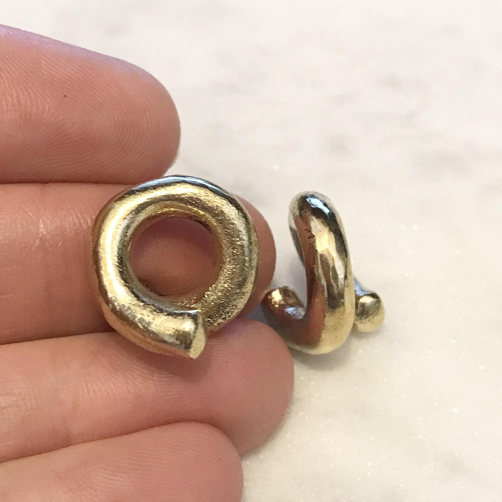 Brass Textured Twist Ear Weights PAIR-My Body Piercing Jewellery