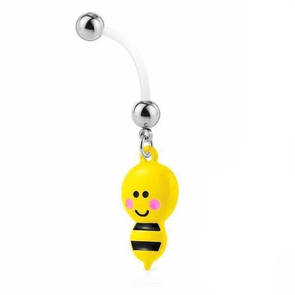 Bumble Bee Pregnancy Belly Bar 14G-My Body Piercing Jewellery