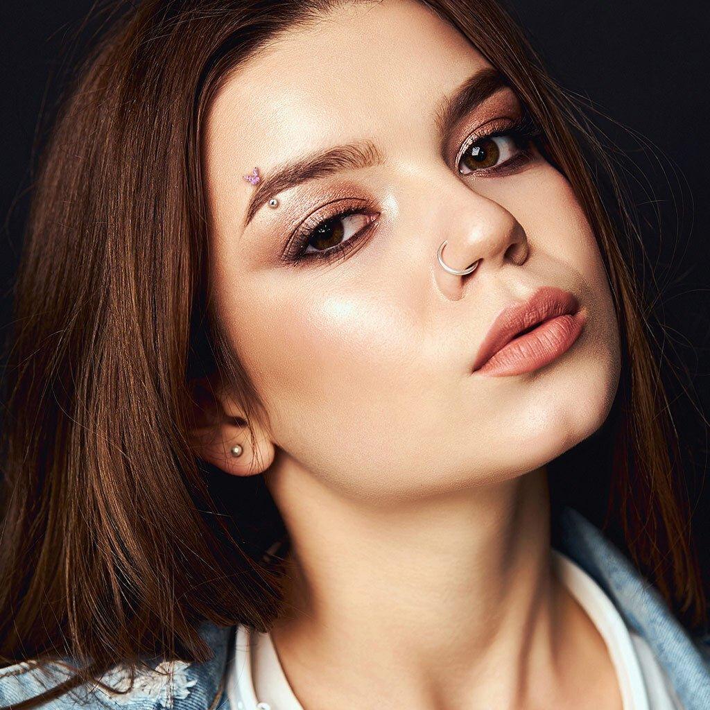 Butterfly Gem Curve 16G-My Body Piercing Jewellery