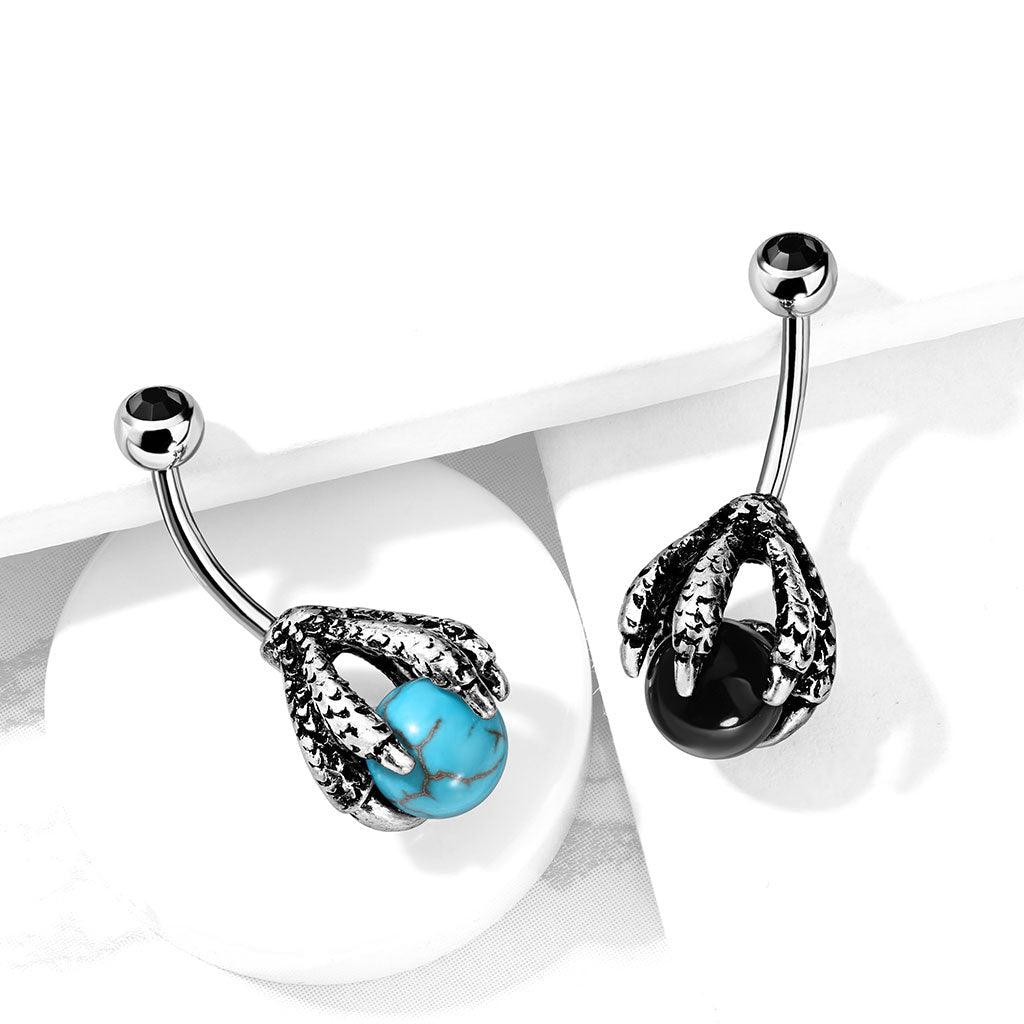 Claw with Orb Belly Bar 14G-My Body Piercing Jewellery