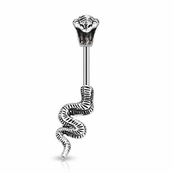 Cobra Belly Bar 14G-My Body Piercing Jewellery