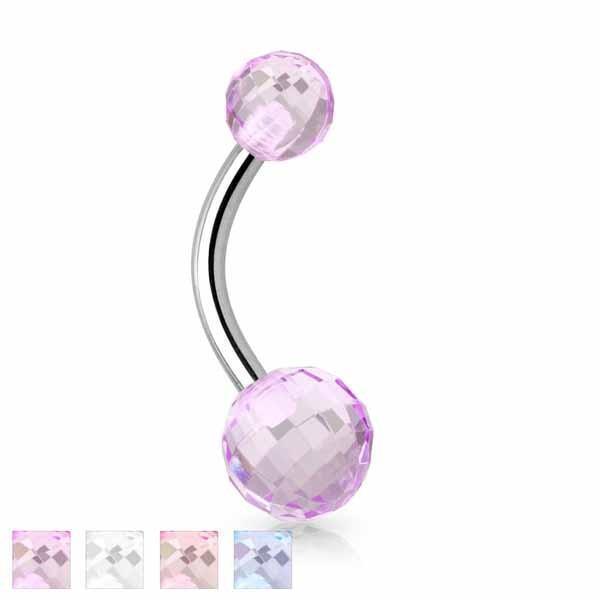 Disco Ball Belly Bar 14G-My Body Piercing Jewellery