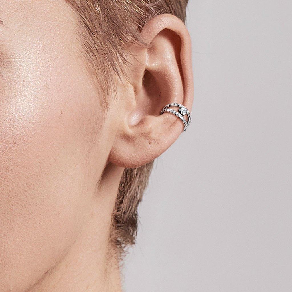 Double Hoop Paved Hinged Ring 16G 8mm-My Body Piercing Jewellery