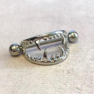 Fangs Nipple Shield Cuff 14G (Single)-My Body Piercing Jewellery