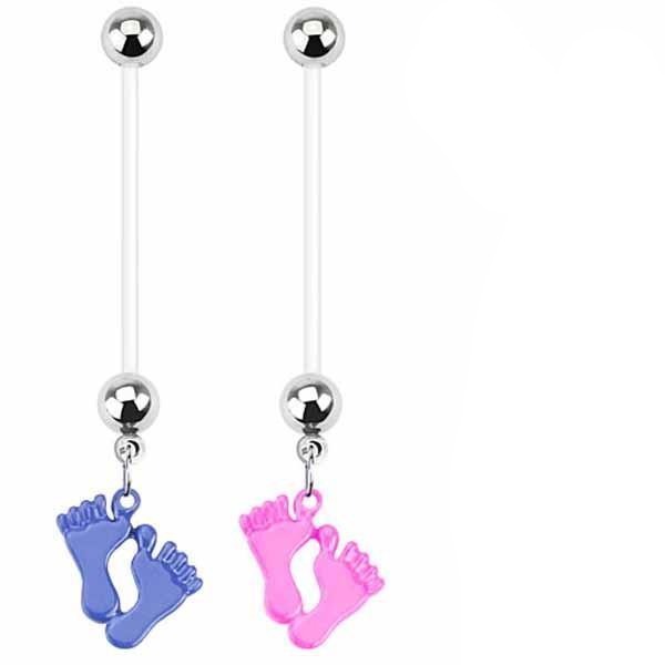 Feet Pregnancy Belly Bar 14G-My Body Piercing Jewellery