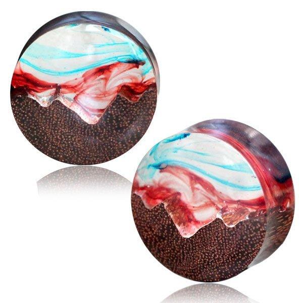 Fire Ice Epoxy and Wood Plug 12mm-25mm-My Body Piercing Jewellery