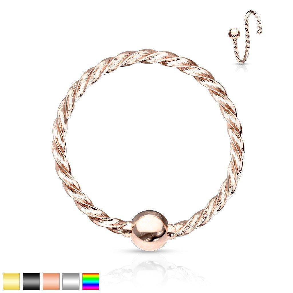 Fixed Side Twisted Ring 20G 18G 16G-My Body Piercing Jewellery