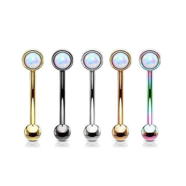 Flat Opal Curve 16G-My Body Piercing Jewellery