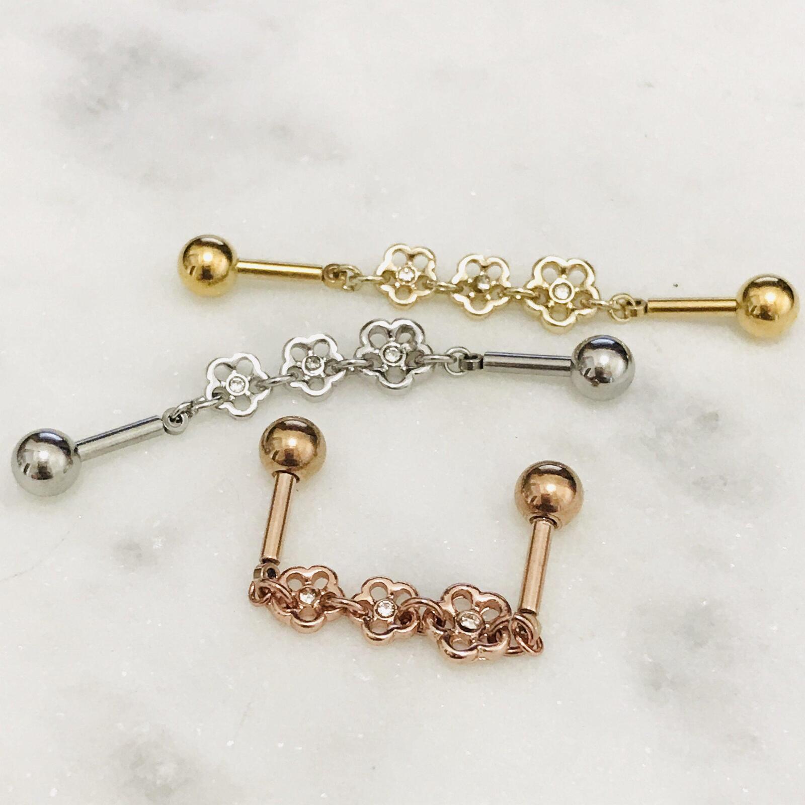 Flower Chain Industrial 14G 38mm-My Body Piercing Jewellery