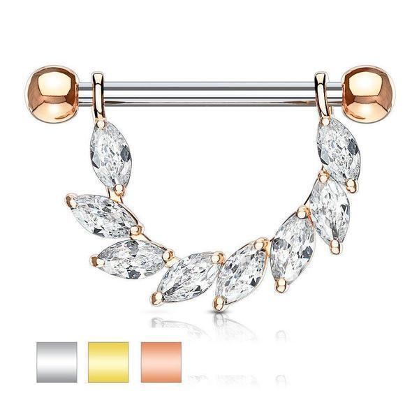 Flowing Gems Nipple Dangle 14G-My Body Piercing Jewellery