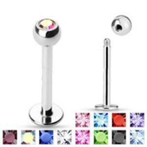 Gem Ball Labret 16G-My Body Piercing Jewellery