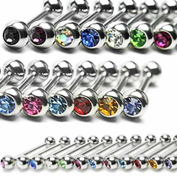 Gem Barbell 14G-My Body Piercing Jewellery