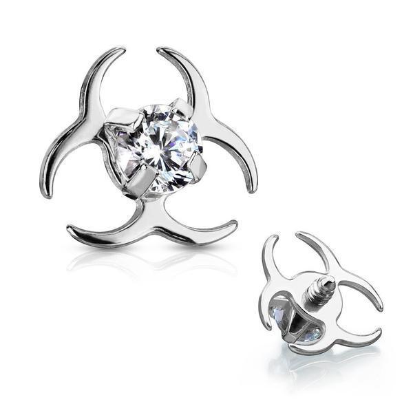 Gem Biohazard Dermal Top 14G-My Body Piercing Jewellery