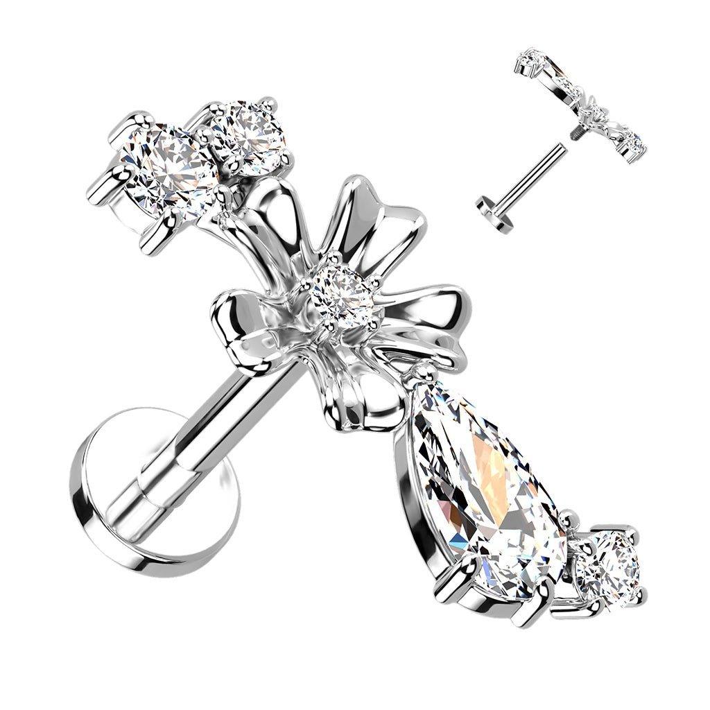 Gem Cluster Flower I.T. Labret 16G-My Body Piercing Jewellery