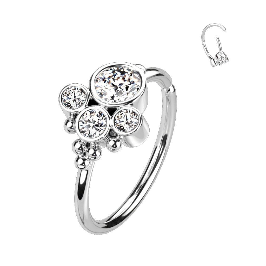 Gem Cluster Nose Ring 20G-My Body Piercing Jewellery