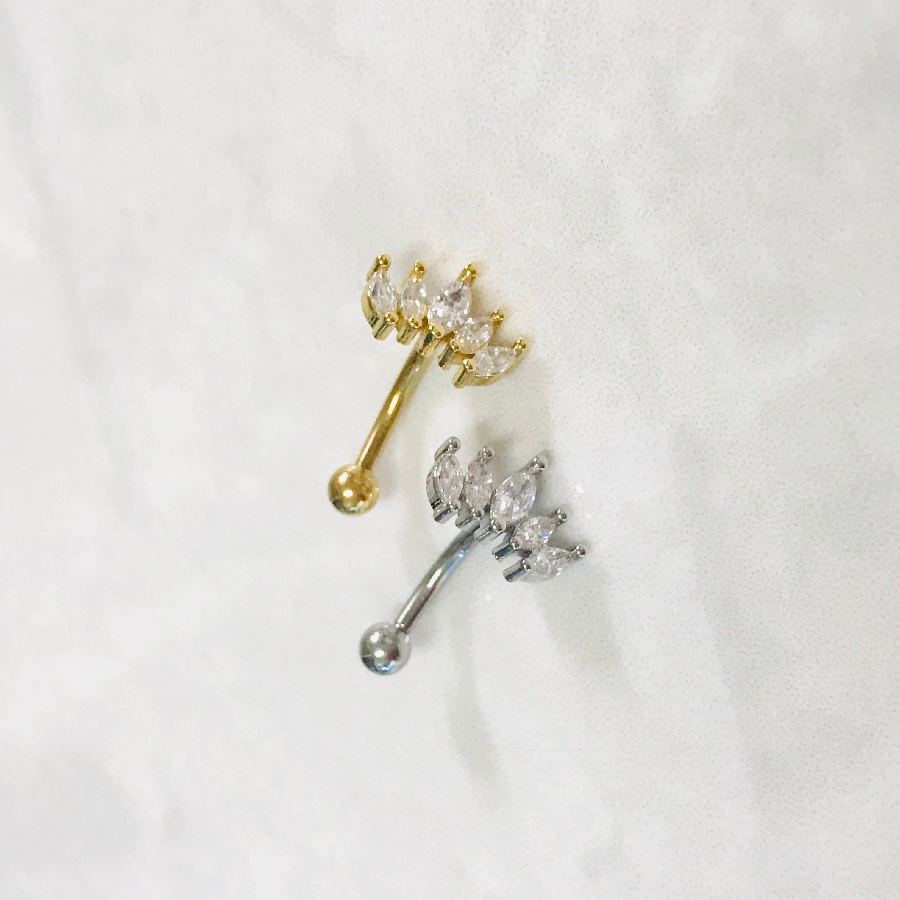 Gem Crown Curve 16G - My Body Piercing Jewellery