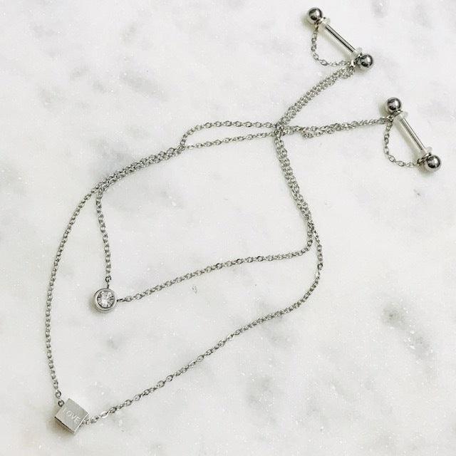 Gem Cube Nipple Chain-My Body Piercing Jewellery