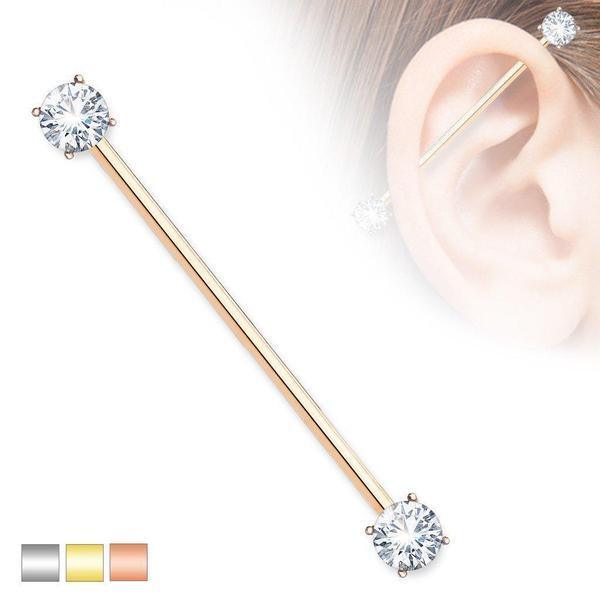 Gem End Industrial Bar 14G 38mm-My Body Piercing Jewellery