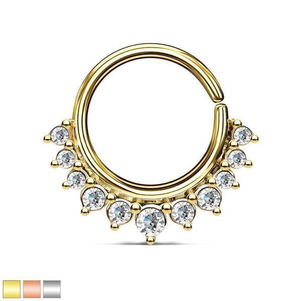 Gem Fan Ring 16G-My Body Piercing Jewellery