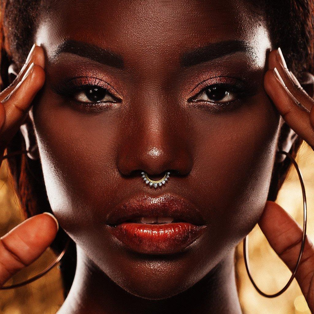 Gem Fan Ring 16G-My Body Piercing Jewellery