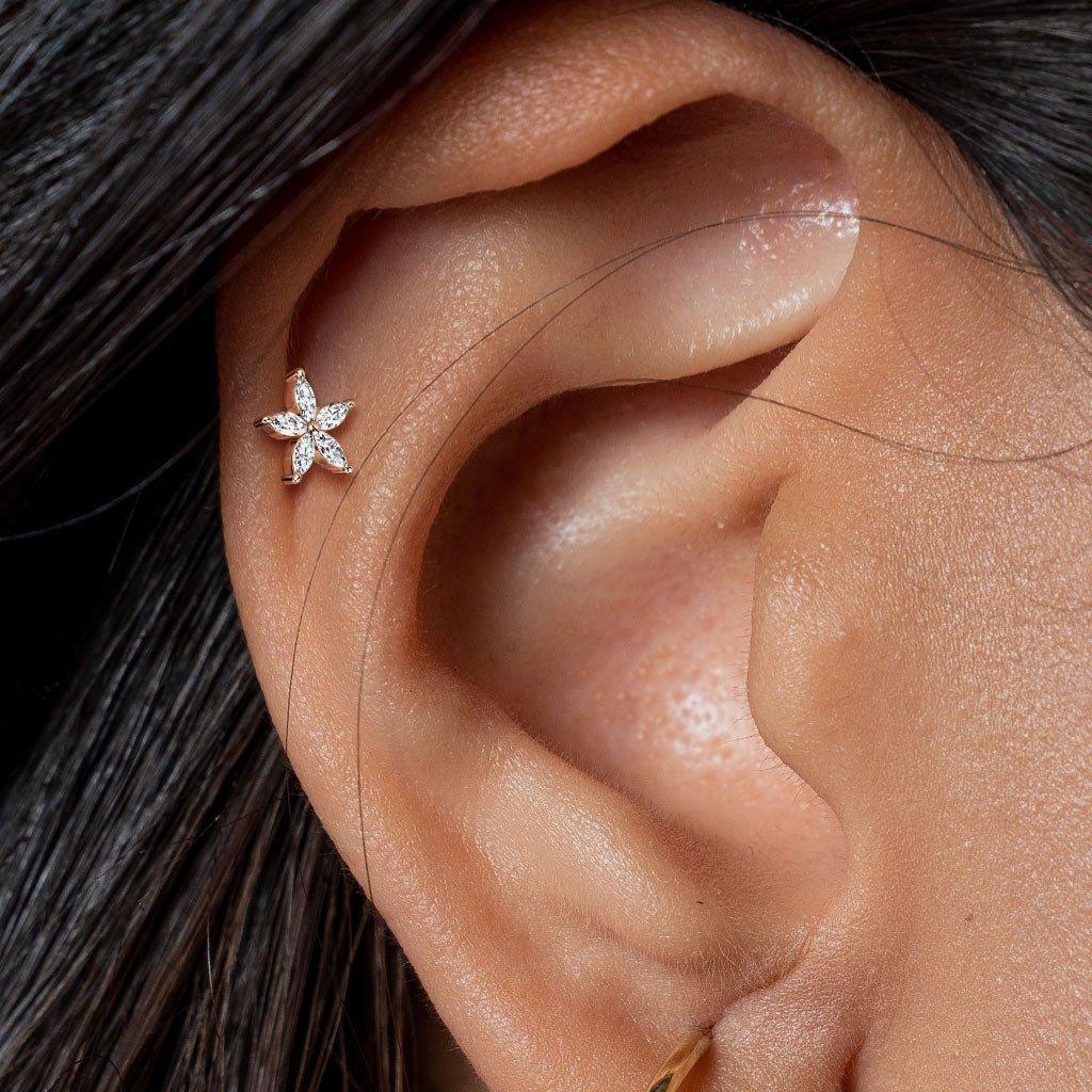 Gem Flower I.T. Labret 16G-My Body Piercing Jewellery